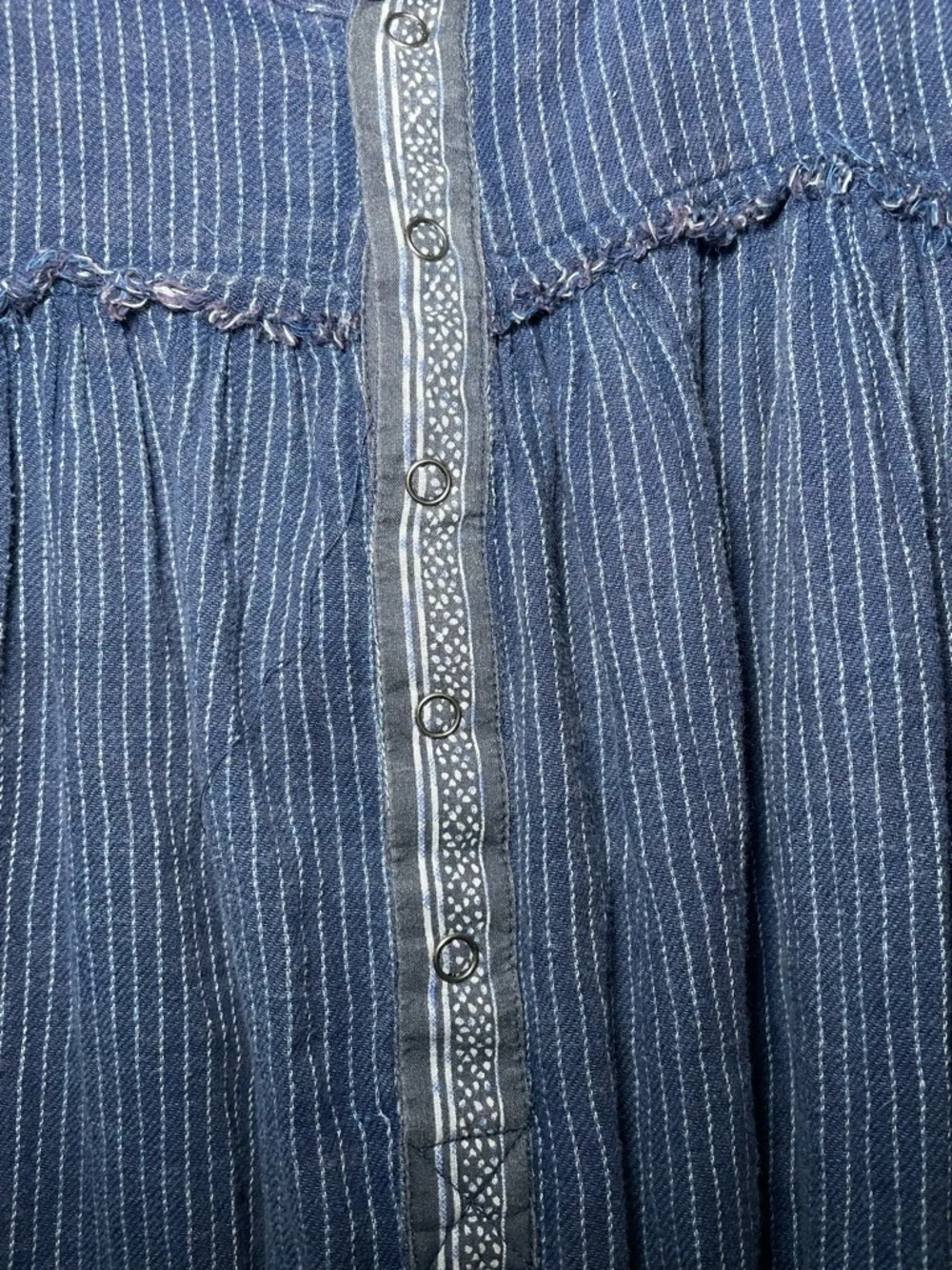 Free People We The Free Blue Ridge Indigo Top Tunic Dress White Blue Stripes Sml